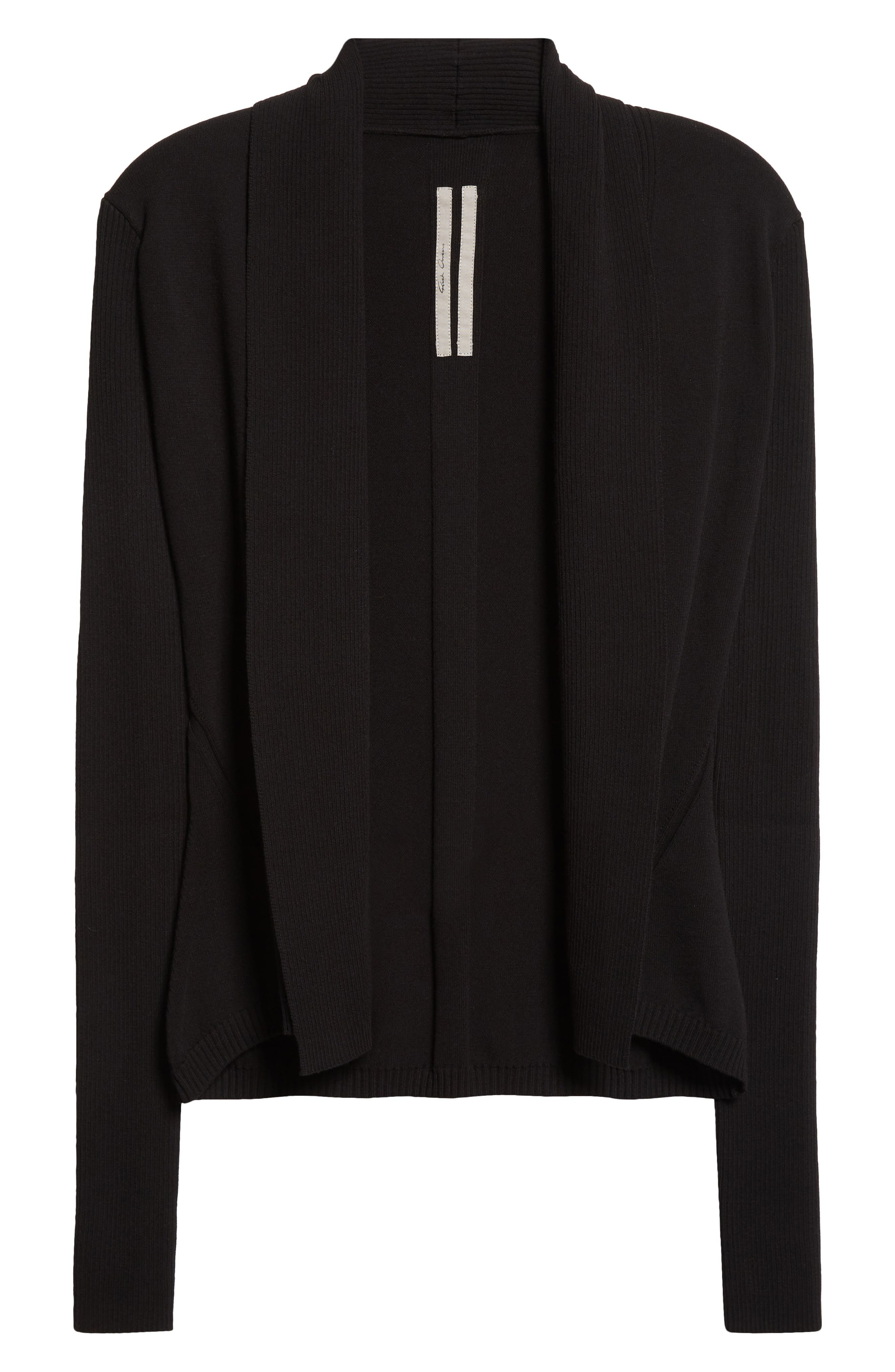 Rick Owens Open Front Rib Cardigan in Black at Nordstrom - 6