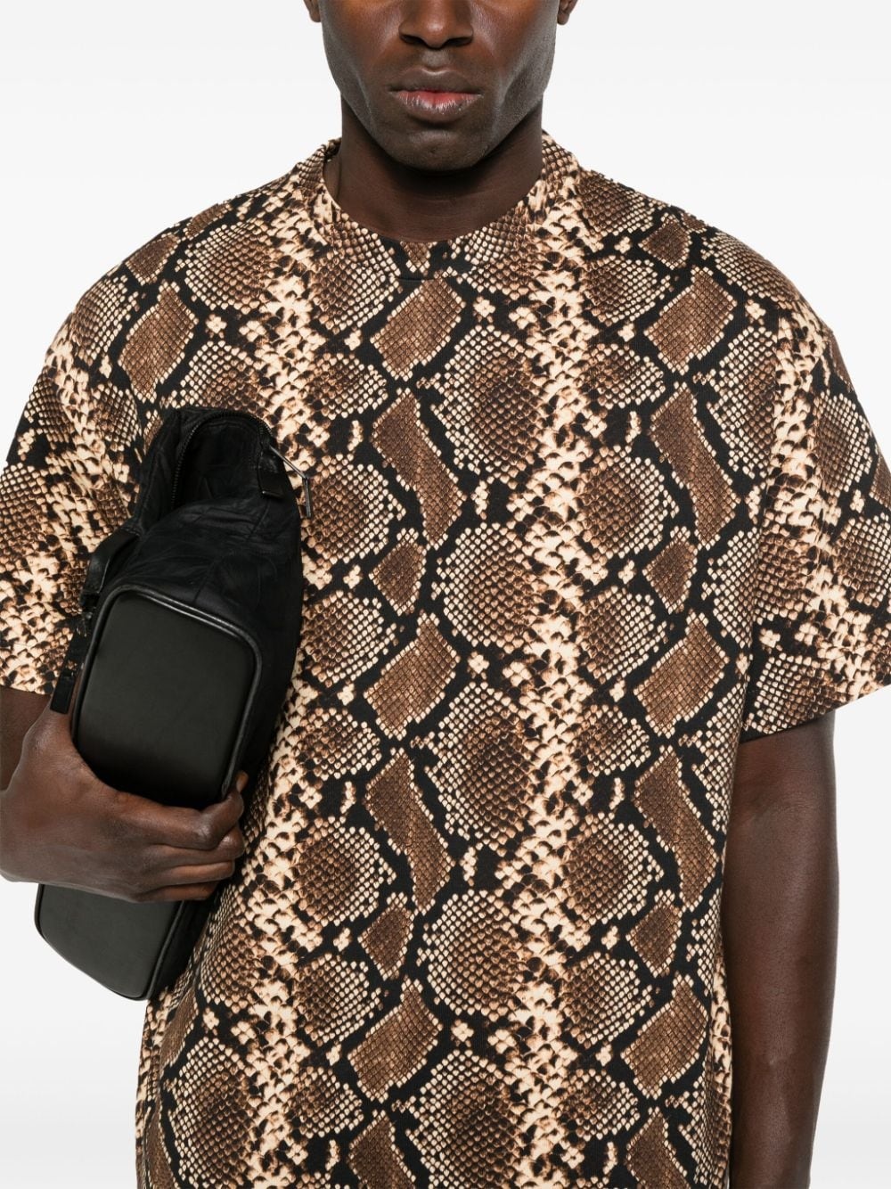 snake-print cotton T-shirt - 5