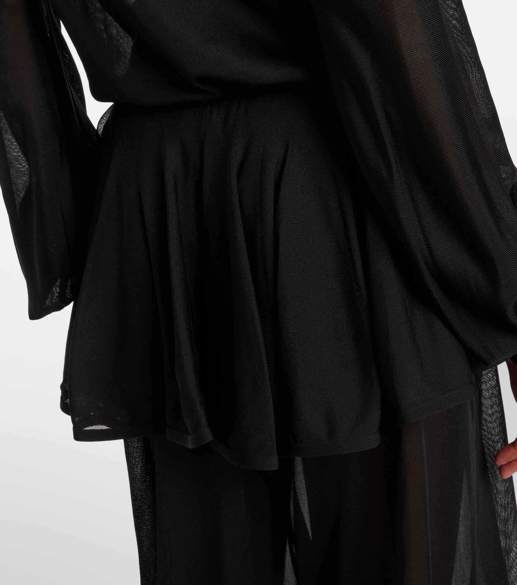 High-rise semi-sheer pants - 6