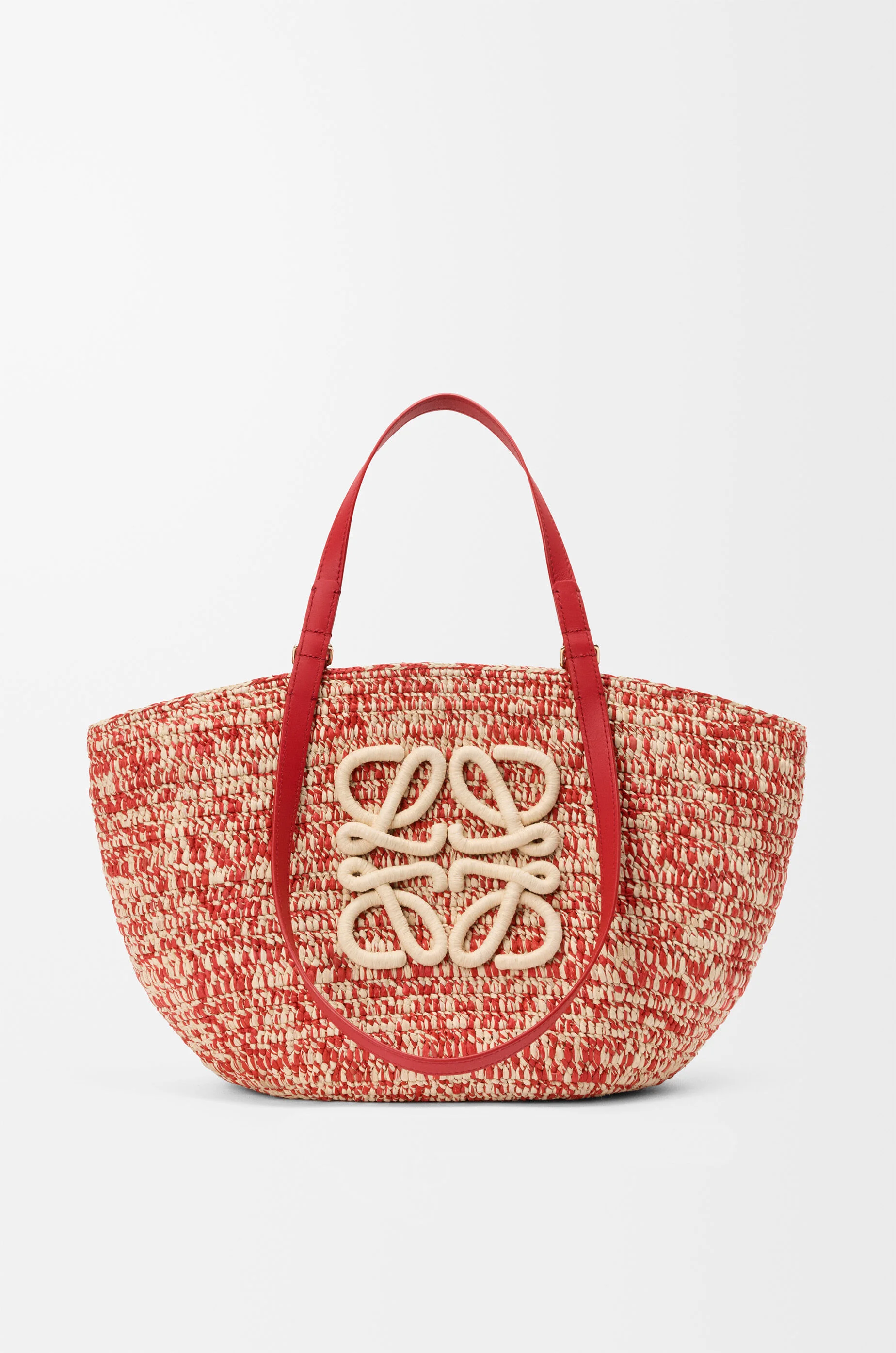 Medium Eclipse basket in raffia and calfskin - 1