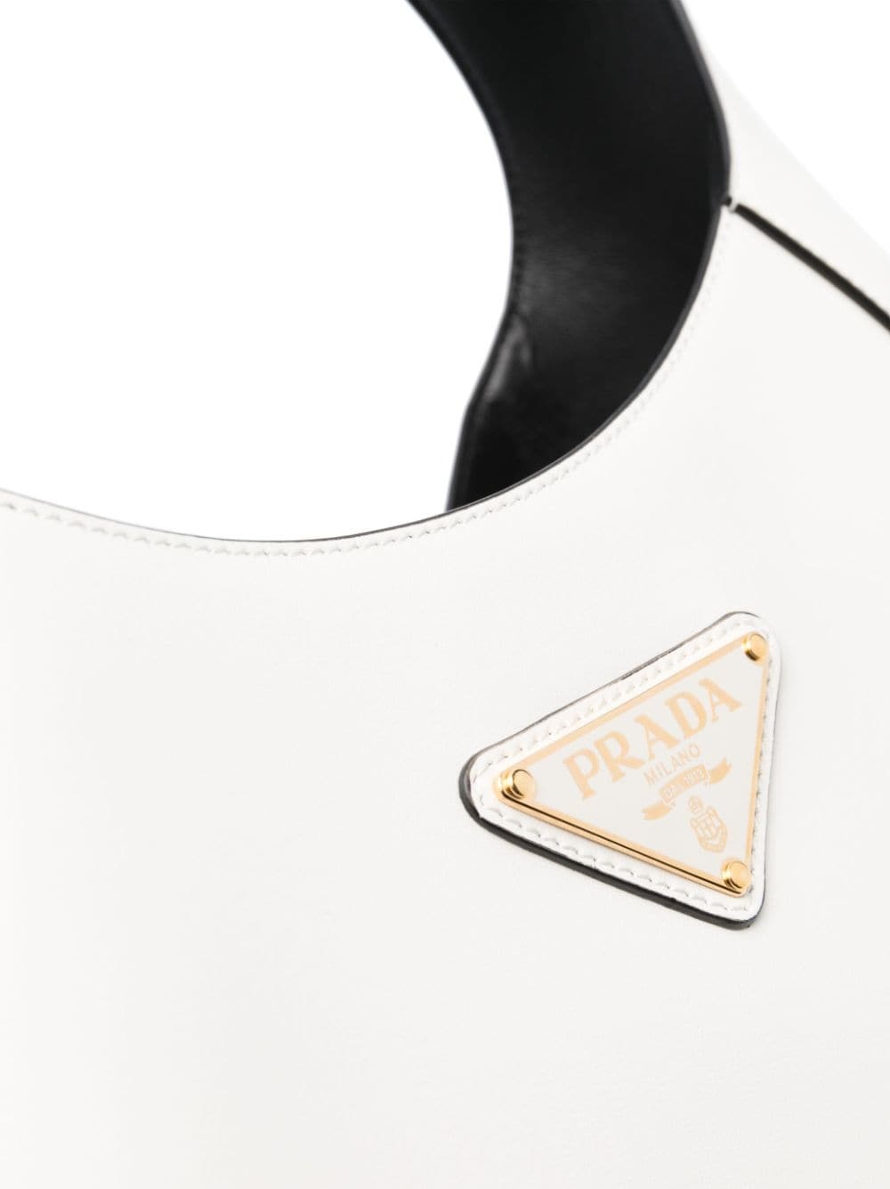 triangle-logo leather shoulder bag - 4