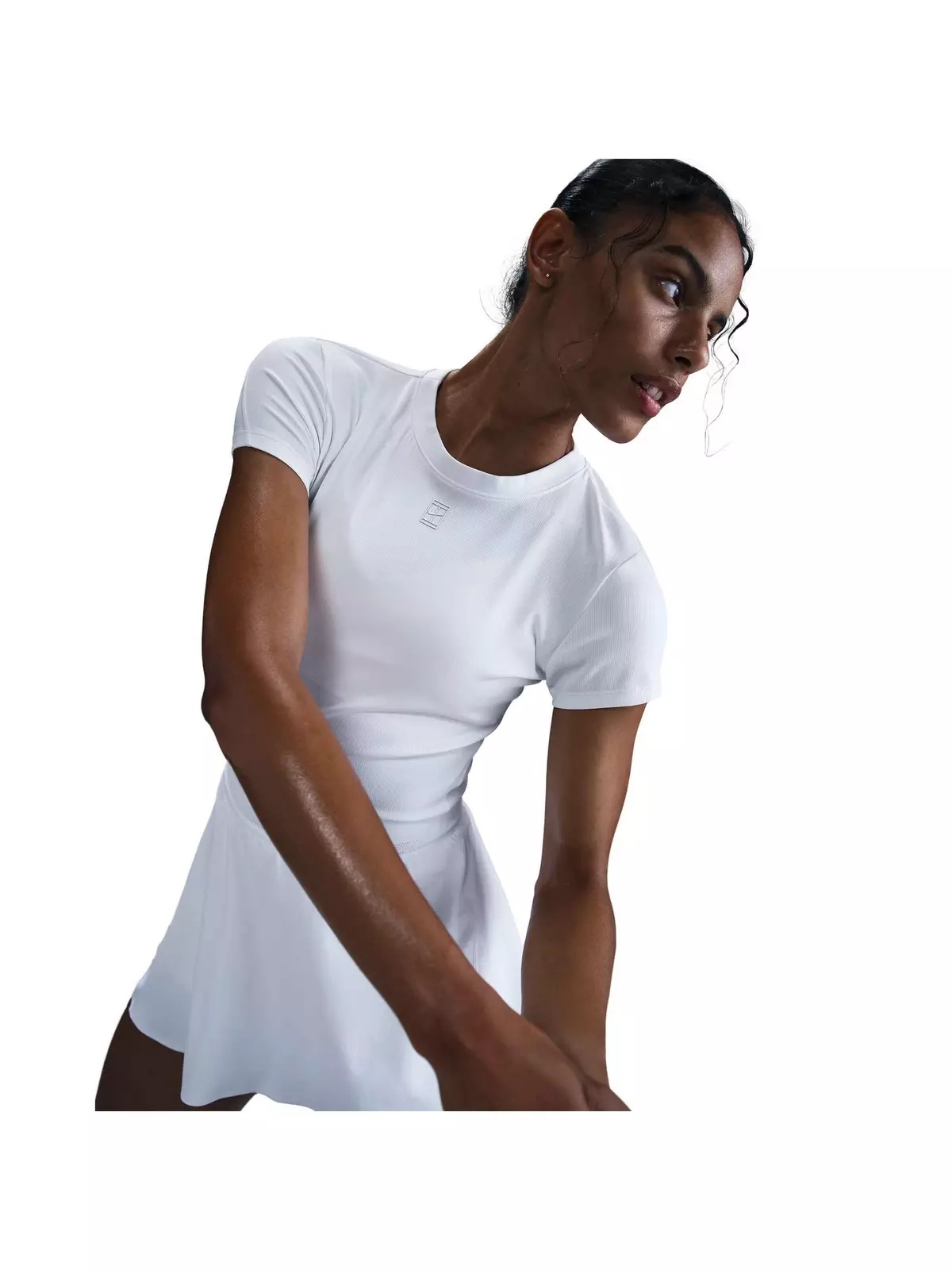 Women's Court Dri0FIT Advantage Short-Sleeve Tennis Top -White - 4