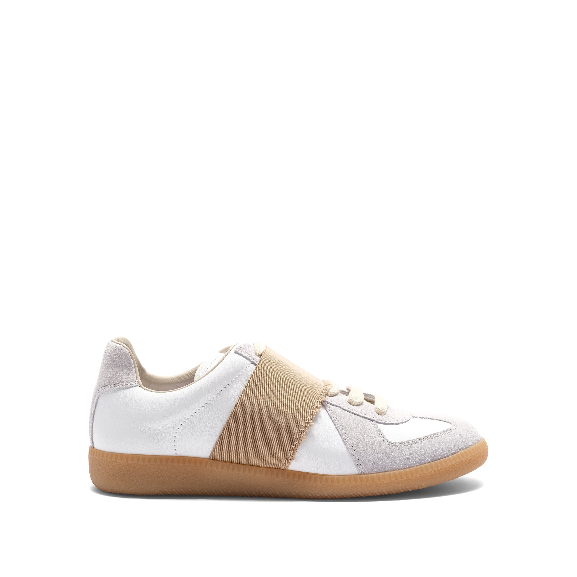Replica Leather Sneakers in White/Nude - 1