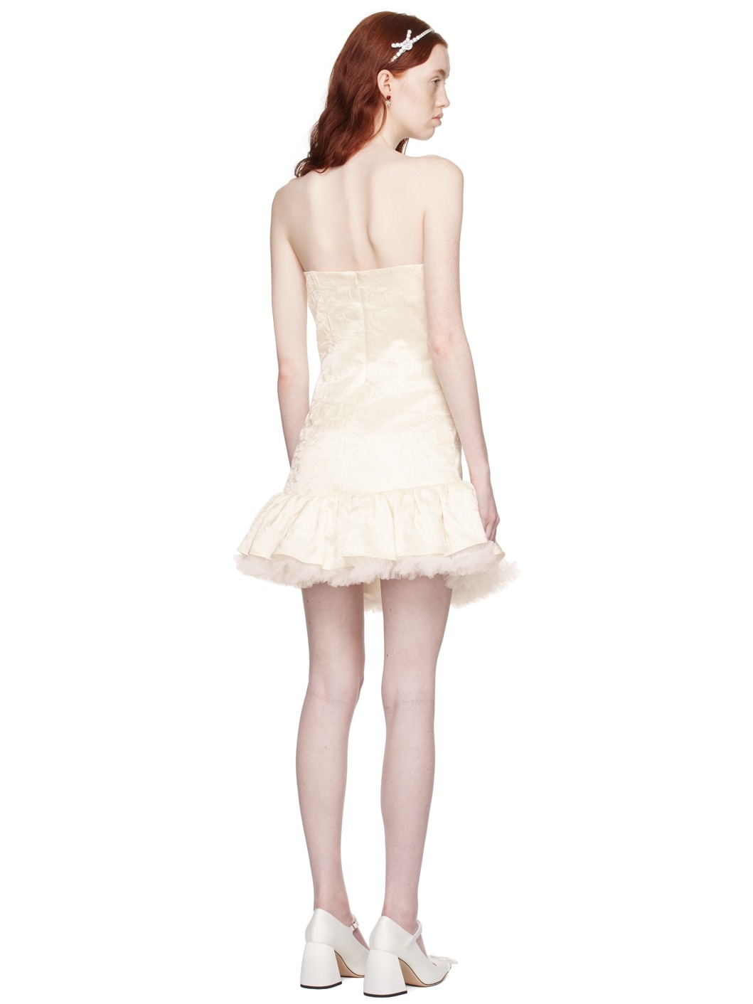 Off-White Strapless Minidress - 3
