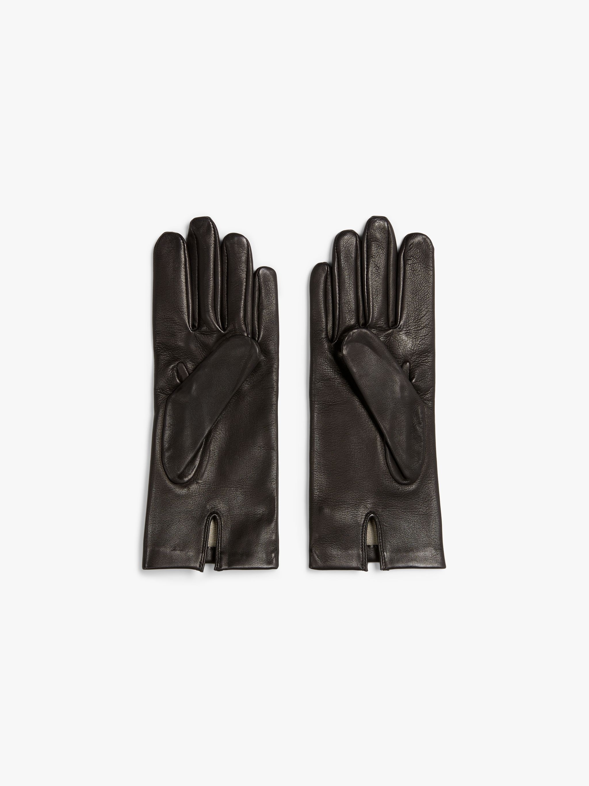 BLACK HAIRSHEEP LEATHER SILK LINED GLOVES - 3