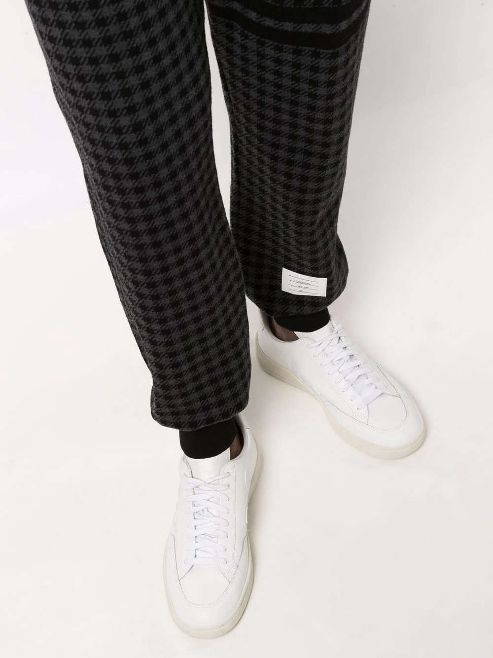 houndstooth-check track pants - 5