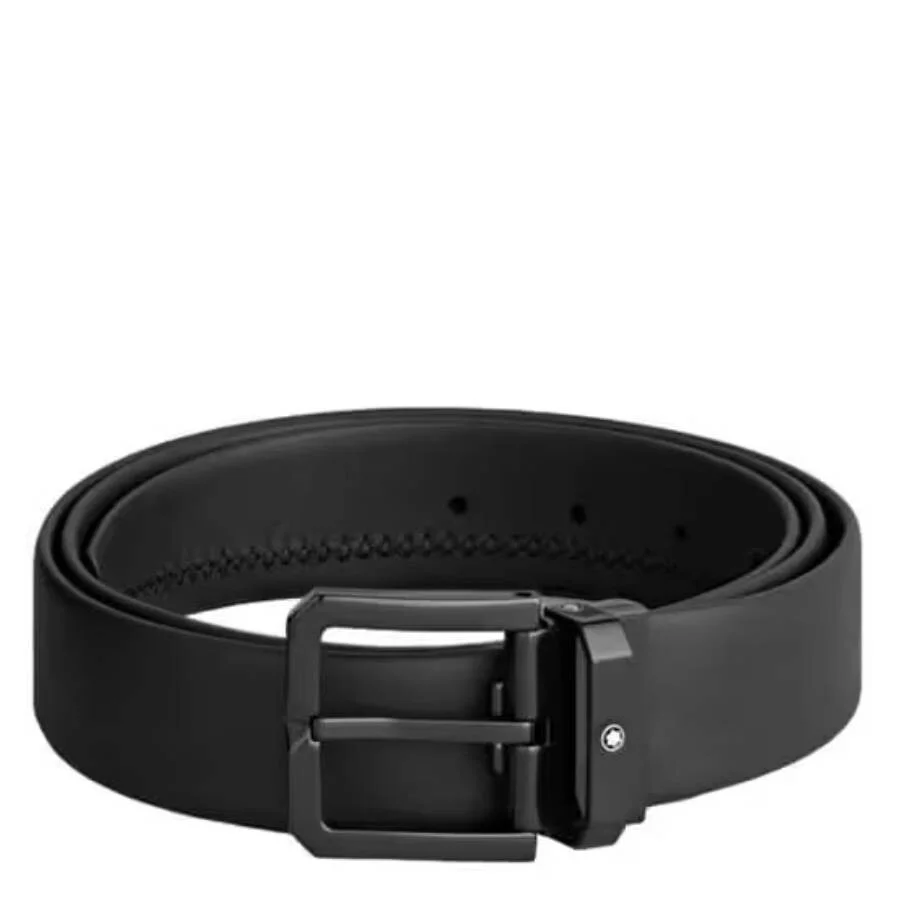 Montblanc Black 35 mm Leather Belt - 1