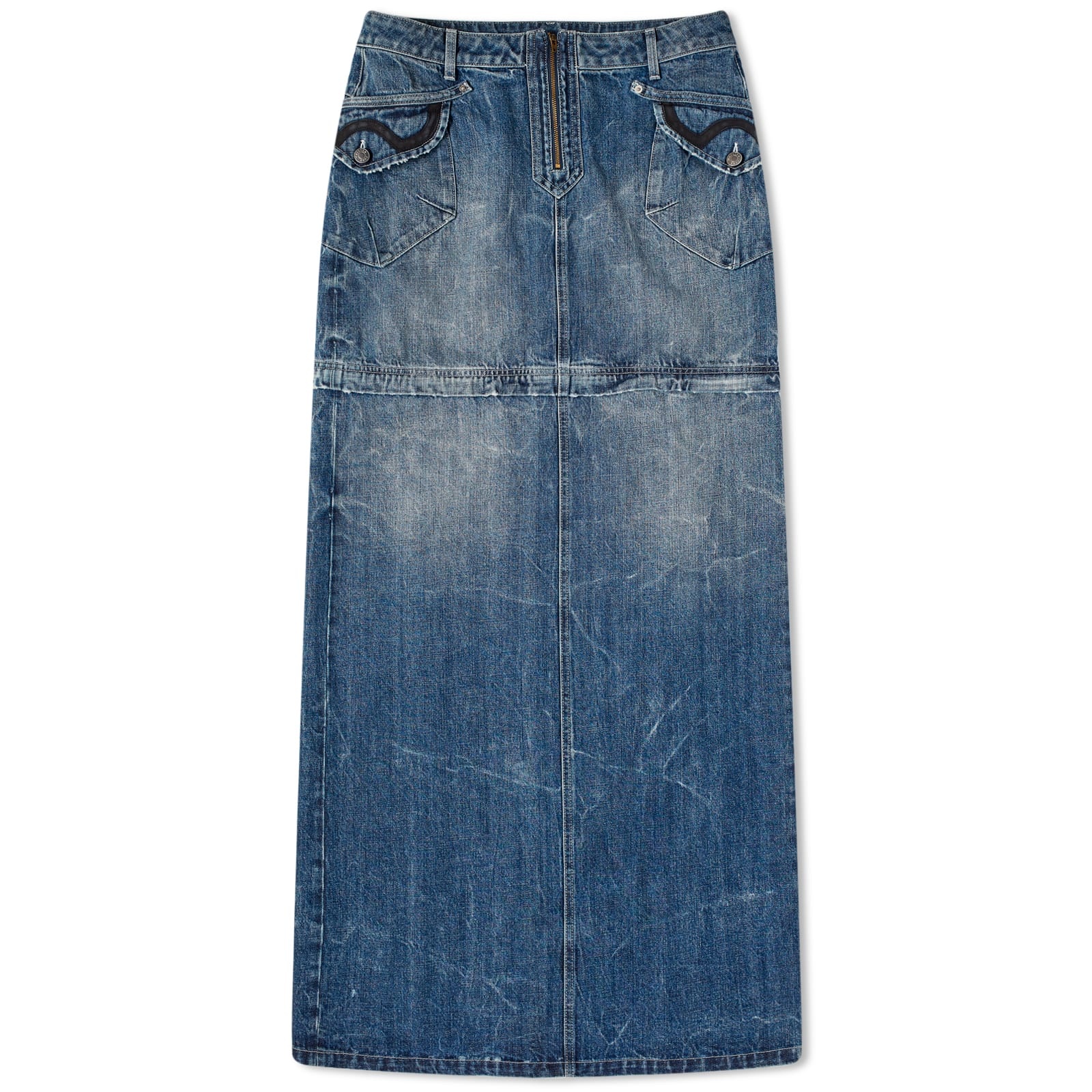 Martine Rose Zip Off Denim Skirt - 1