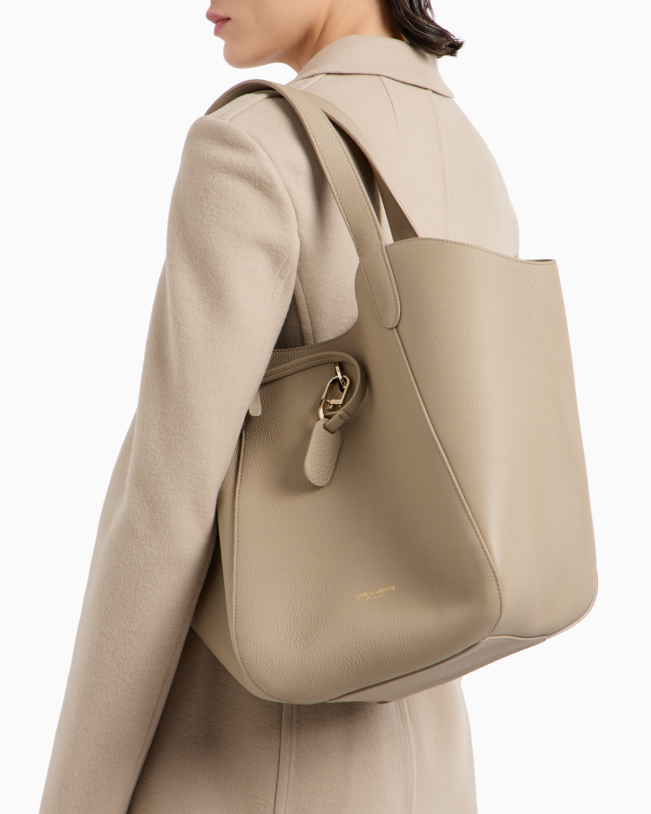 MEDIUM PEBBLED LEATHER HANDBAG - 7