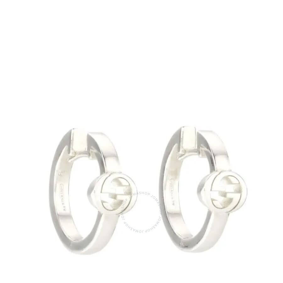Gucci Interlocking Sterling Silver Hoop Earrings - Ybd796323001 - 2