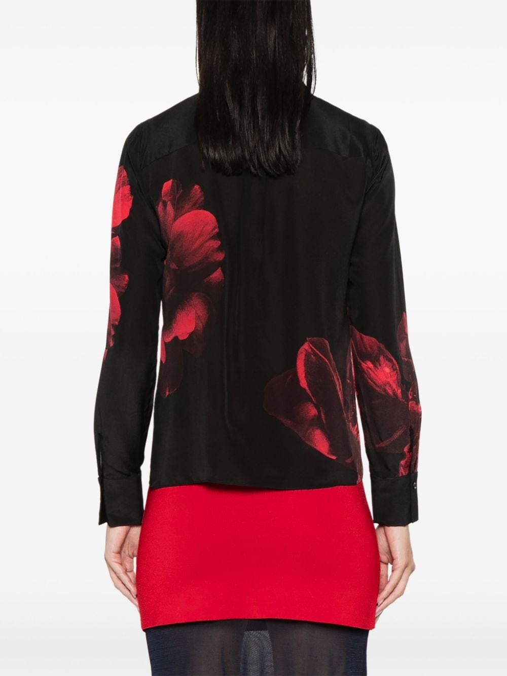 floral-print silk shirt - 4