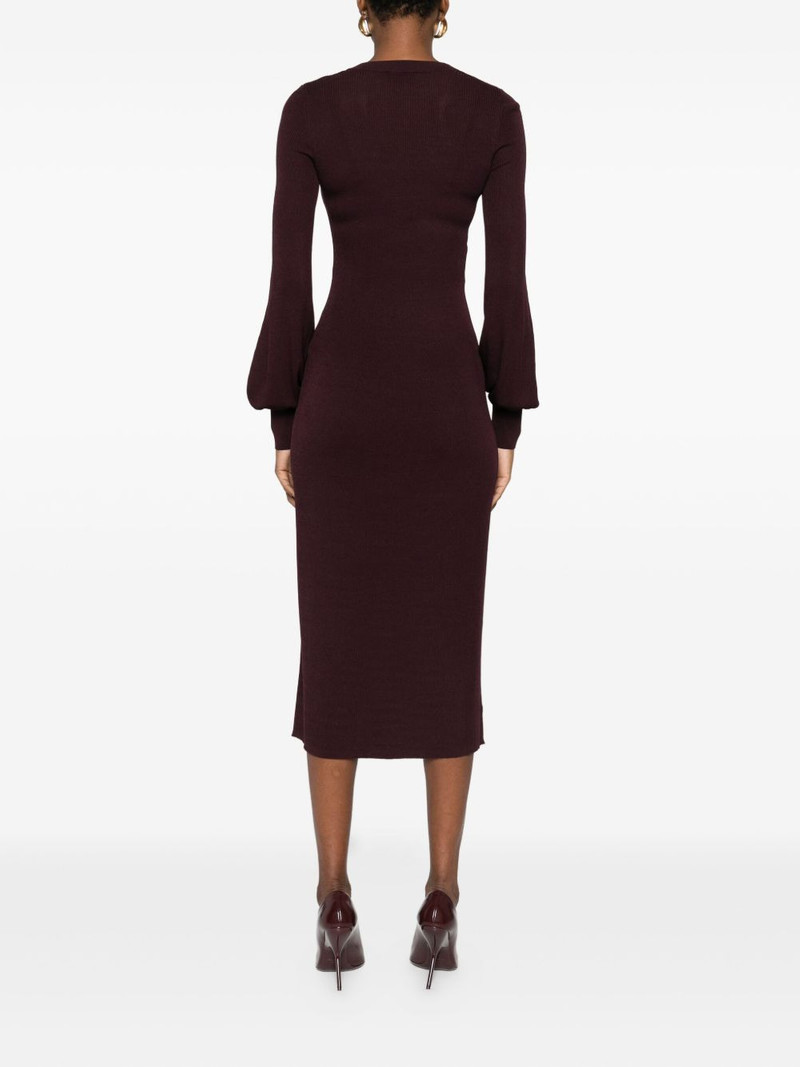 v-neck balloon-sleeve dress 4