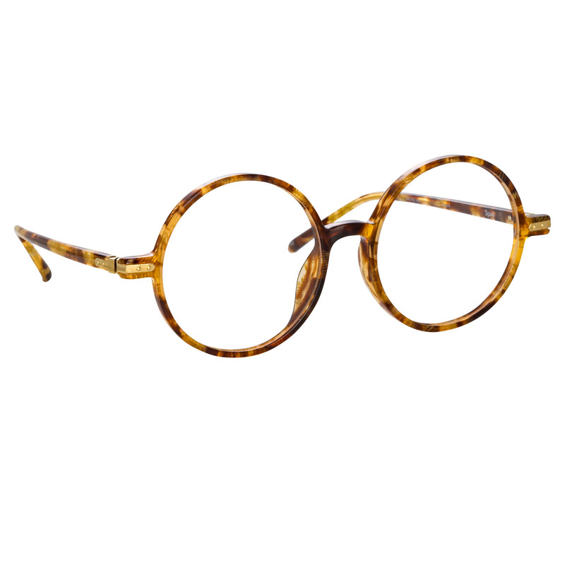 LINDA FARROW SPIRE ROUND OPTICAL FRAME IN TOBACCO TORTOISESHELL outlook