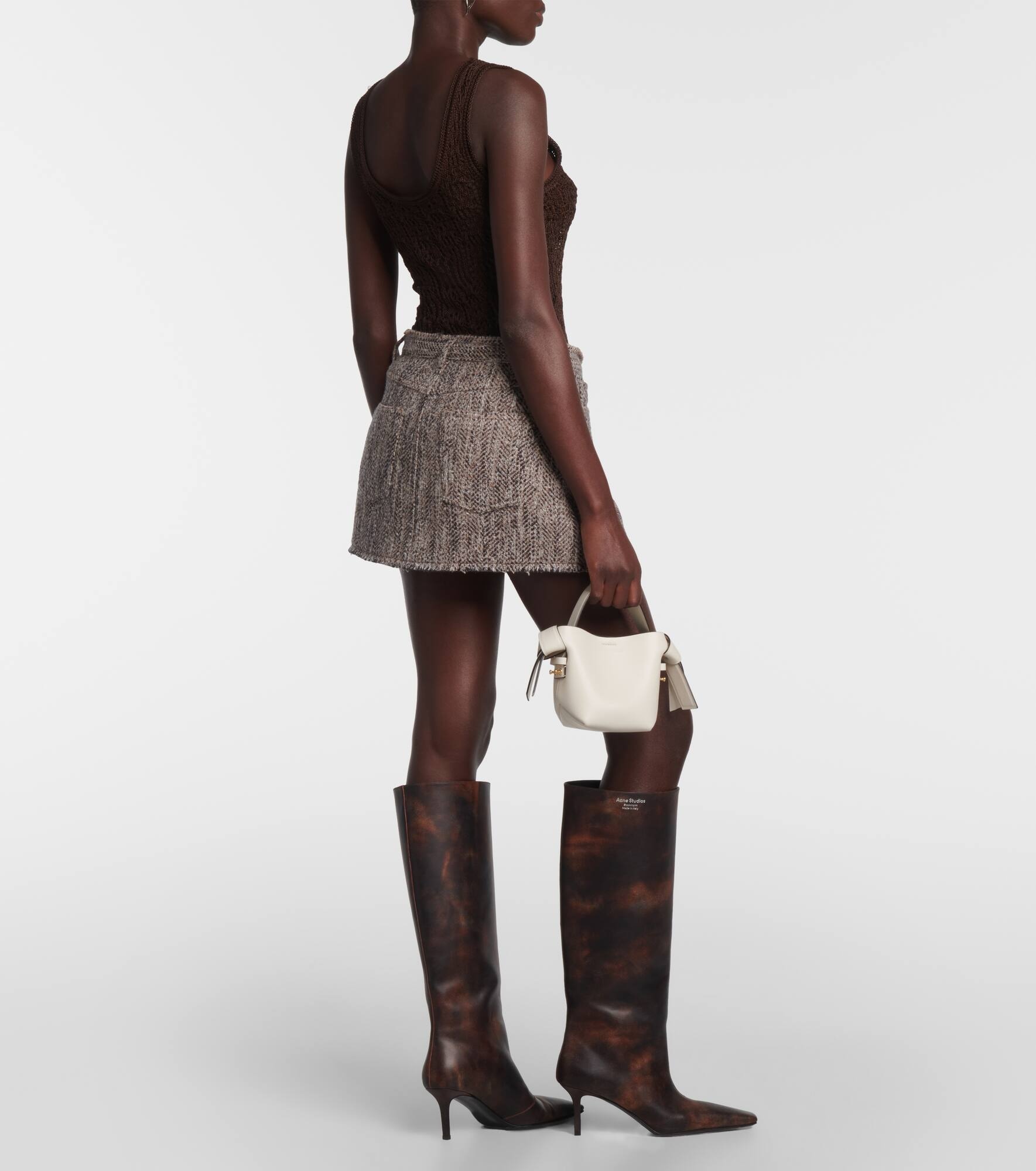 Herringbone wrap miniskirt - 3