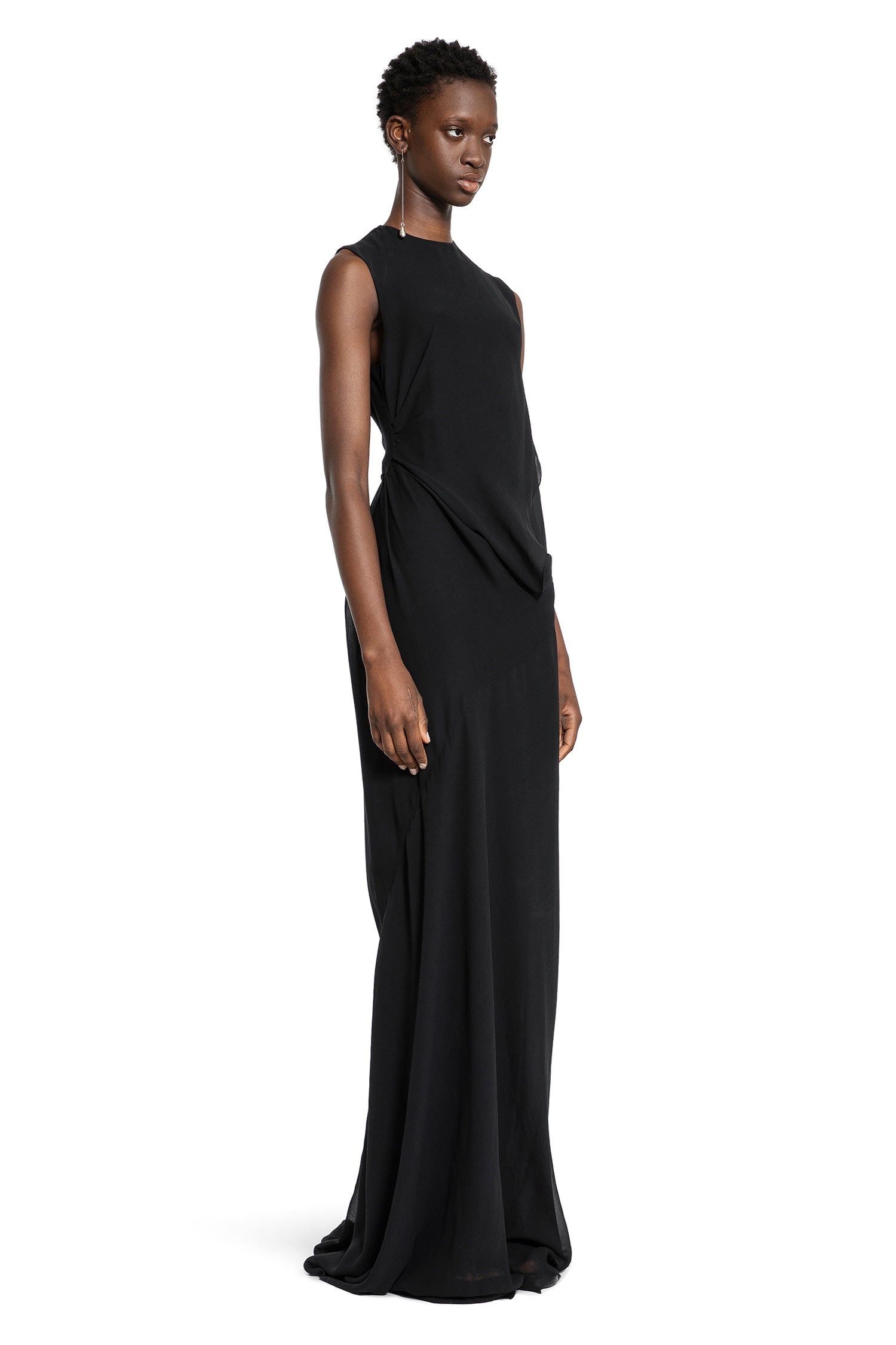 Leah-Long-Asymmetric-Dress-In-Silk-Georgette - 2