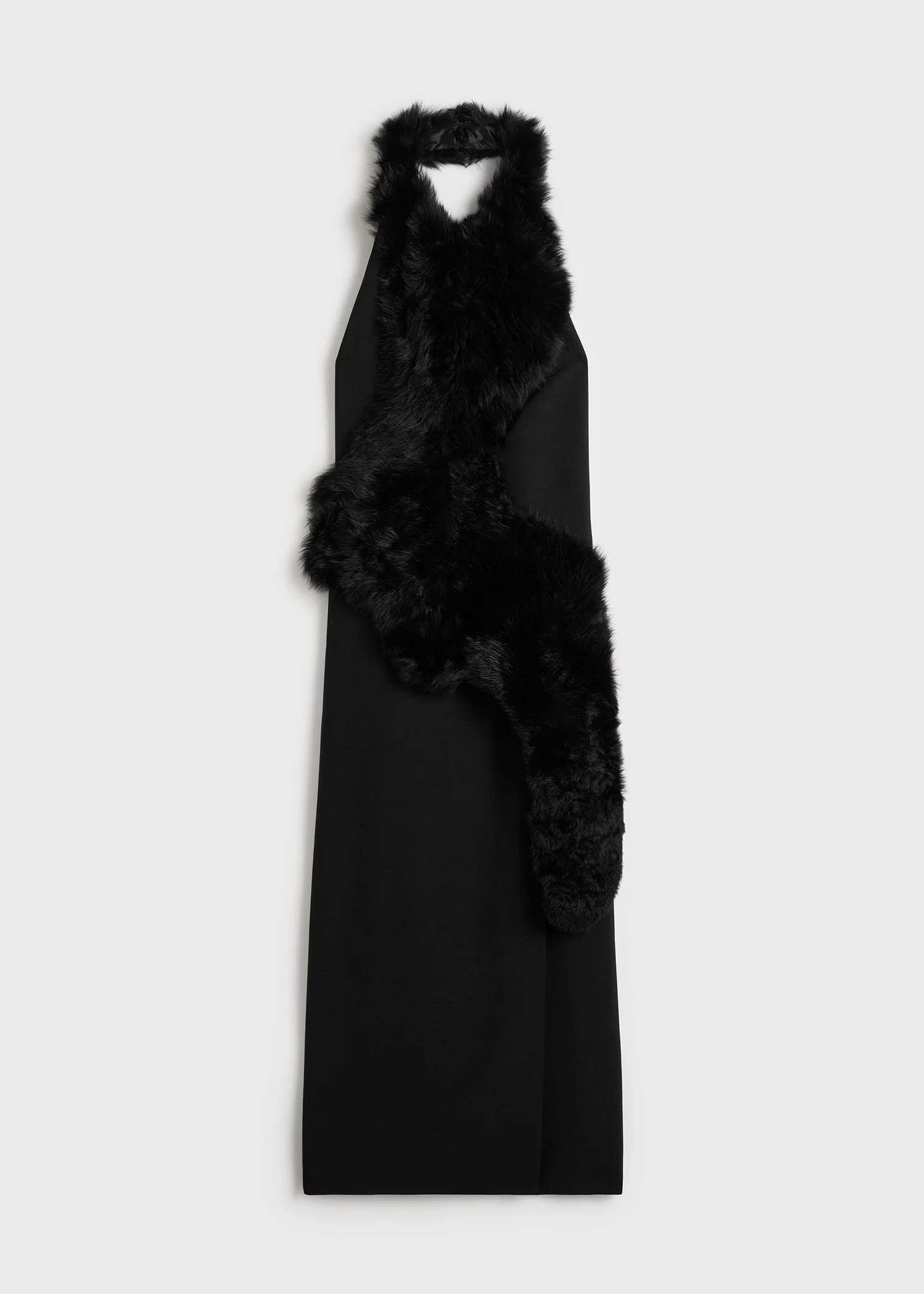 Shearling appliqué dress black - 1