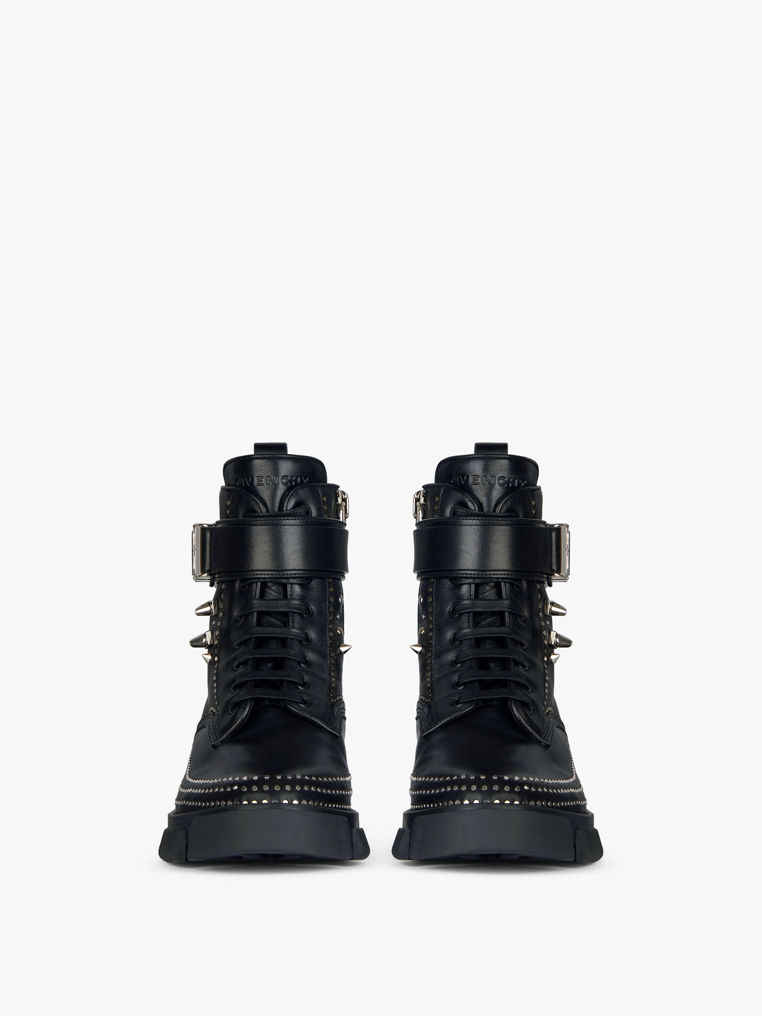 TERRA BOOTS IN LEATHER WITH 4G BUCKLE WITH STUDS - 2