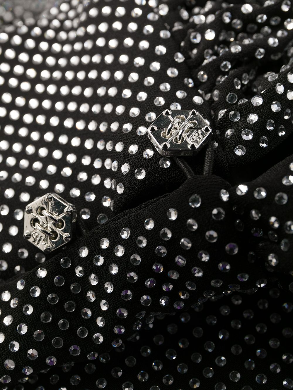 encrusted rhinestone jersey dress - 7