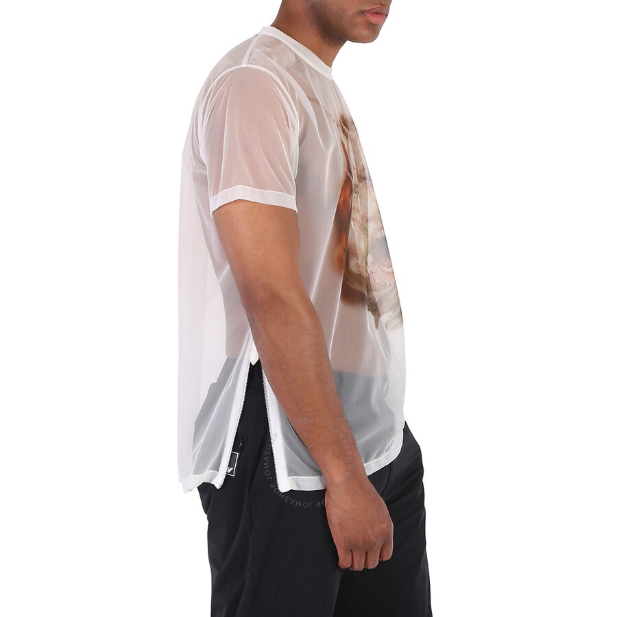 Burberry Men's White Sea Maiden Print Sheer Jersey Short Sleeve T-Shirt - 2