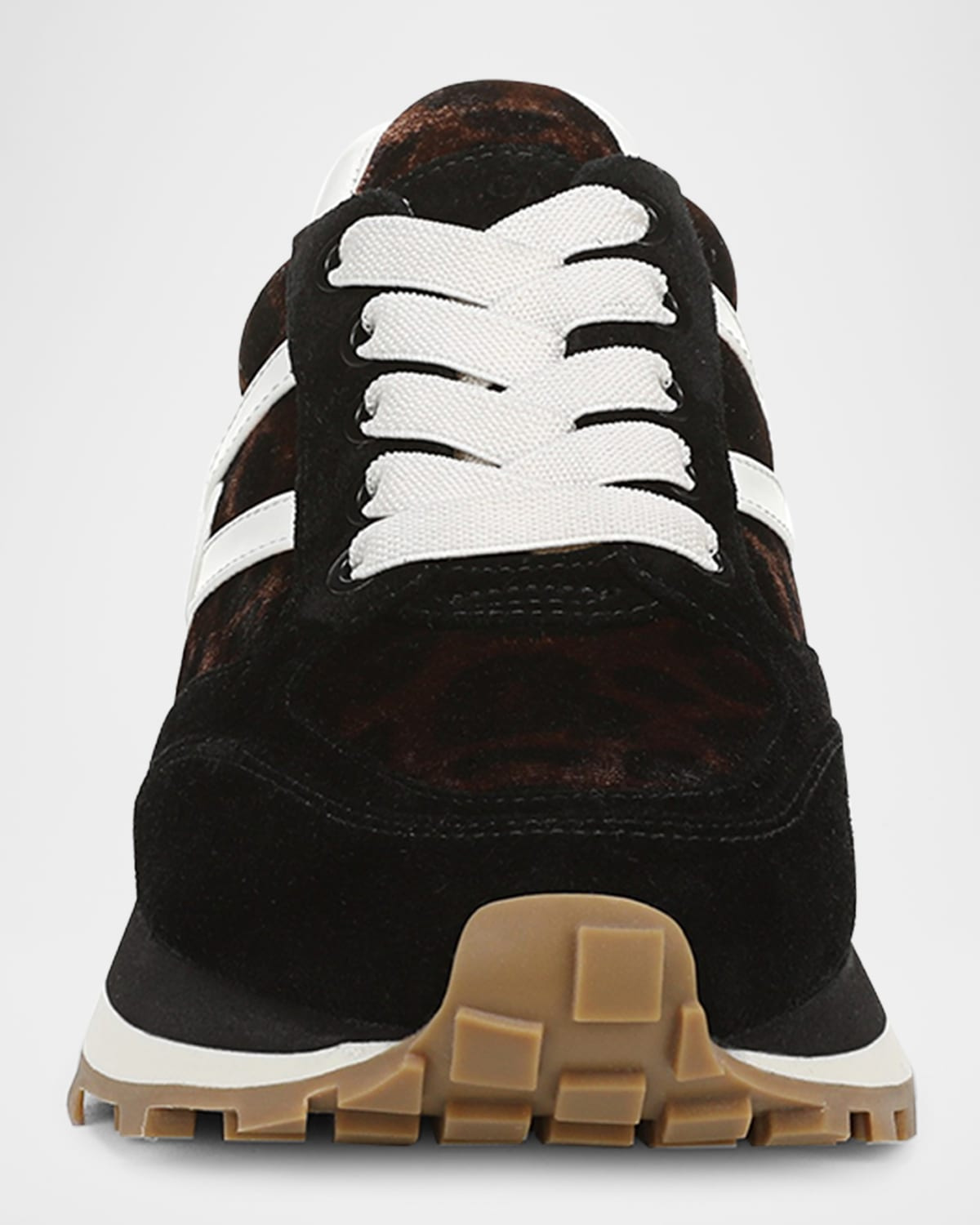 Valentina Mixed Leather Retro Sneakers - 2