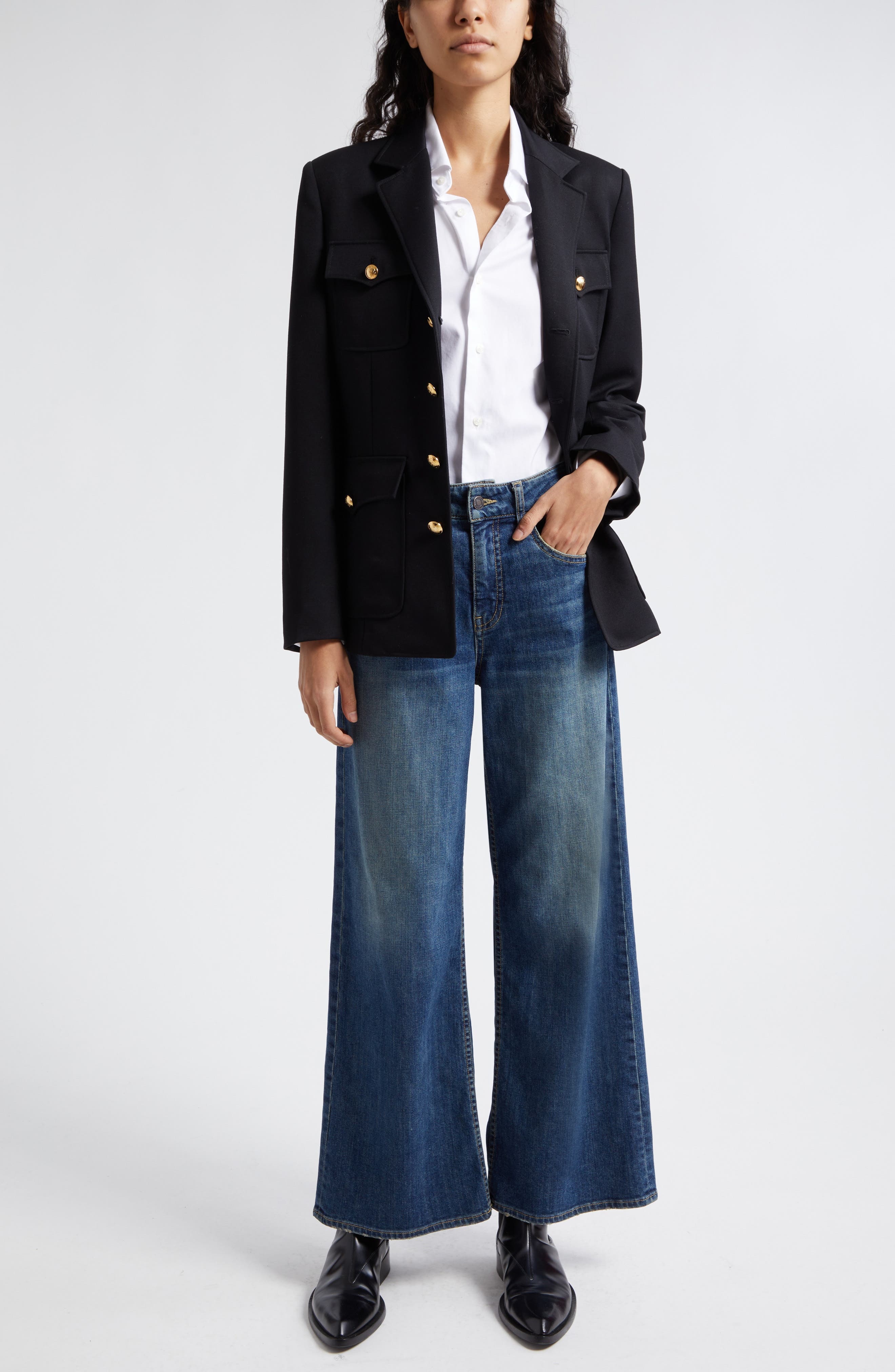 Nili Lotan Marlene High Waist Bootcut Jeans in Classic Wash at Nordstrom - 2