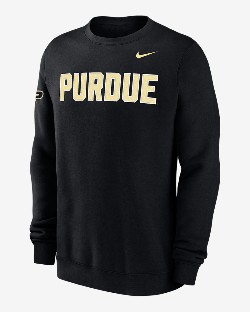 Purdue Club Fleece Men's Nike College Crew-Neck Sweatshirt 1
