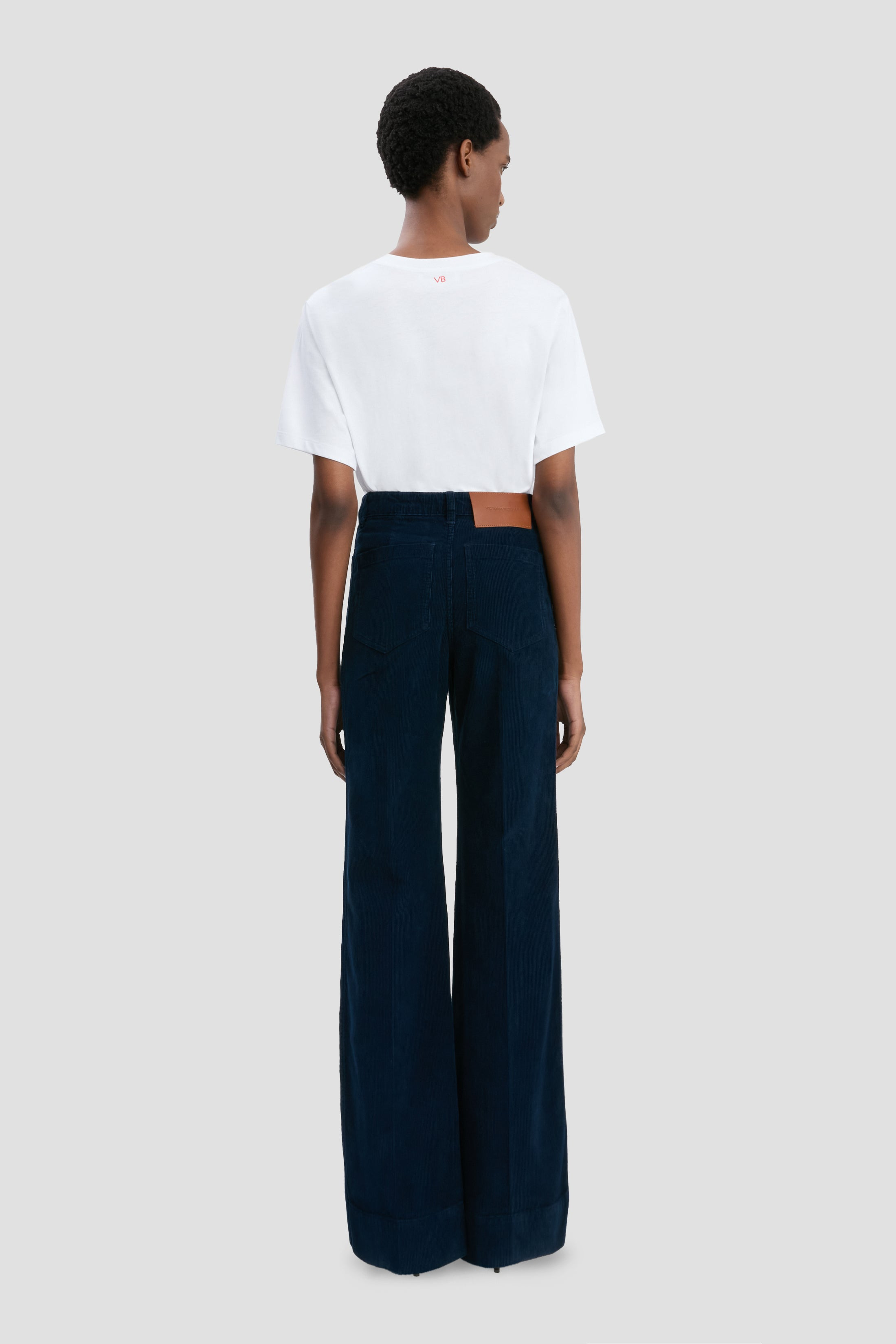 Alina High Waisted Corduroy Jean In Indigo - 5