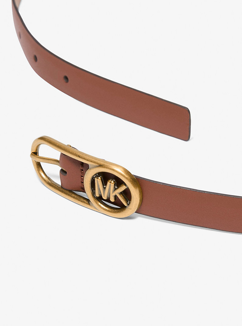 MICHAEL KORS Logo Buckle Leather Belt outlook