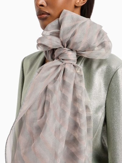 GIORGIO ARMANI striped silk scarf outlook