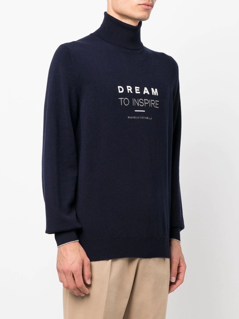 embroidered-slogan cashmere jumper - 3