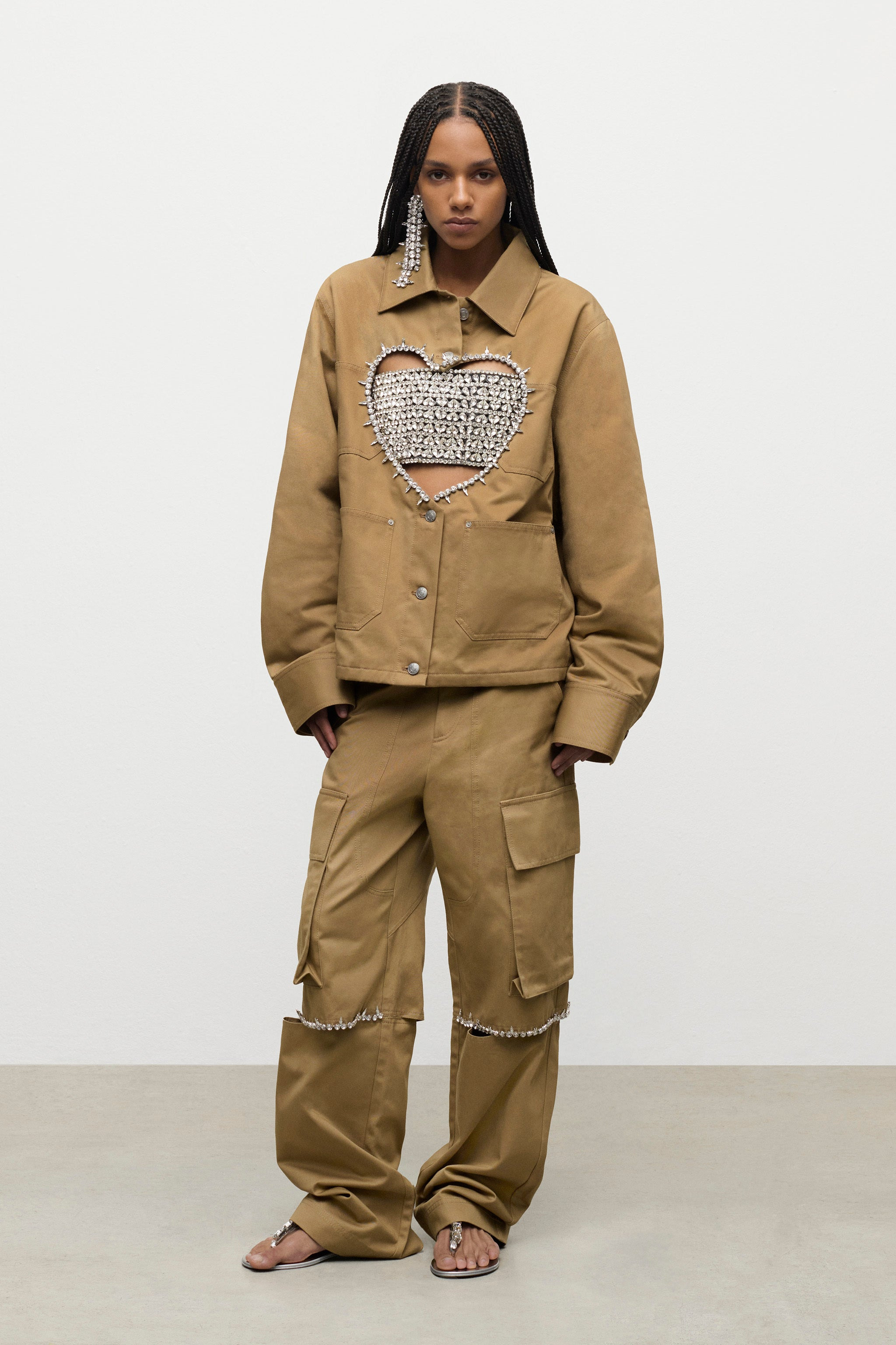 CRYSTAL SLIT CARGO PANT - 3