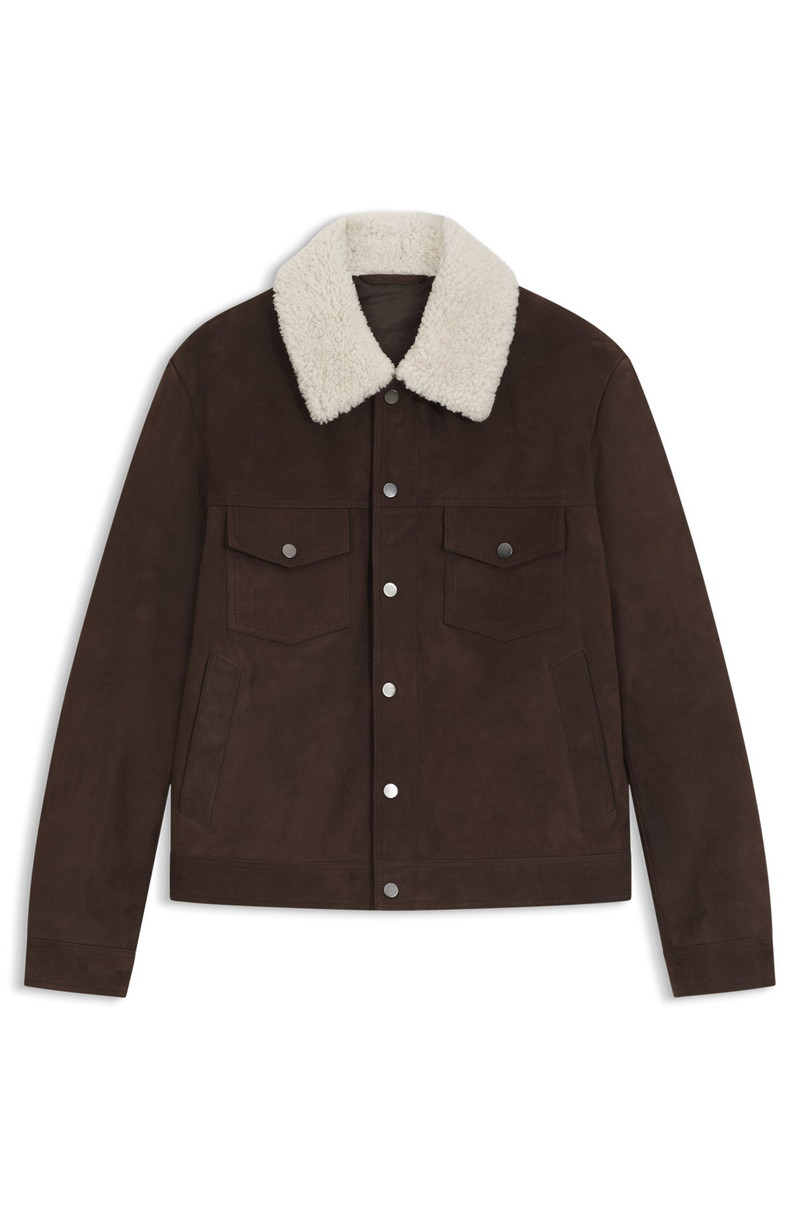 BECKHAM X BOSS LEATHER JACKET WITH FUR COLLAR 1
