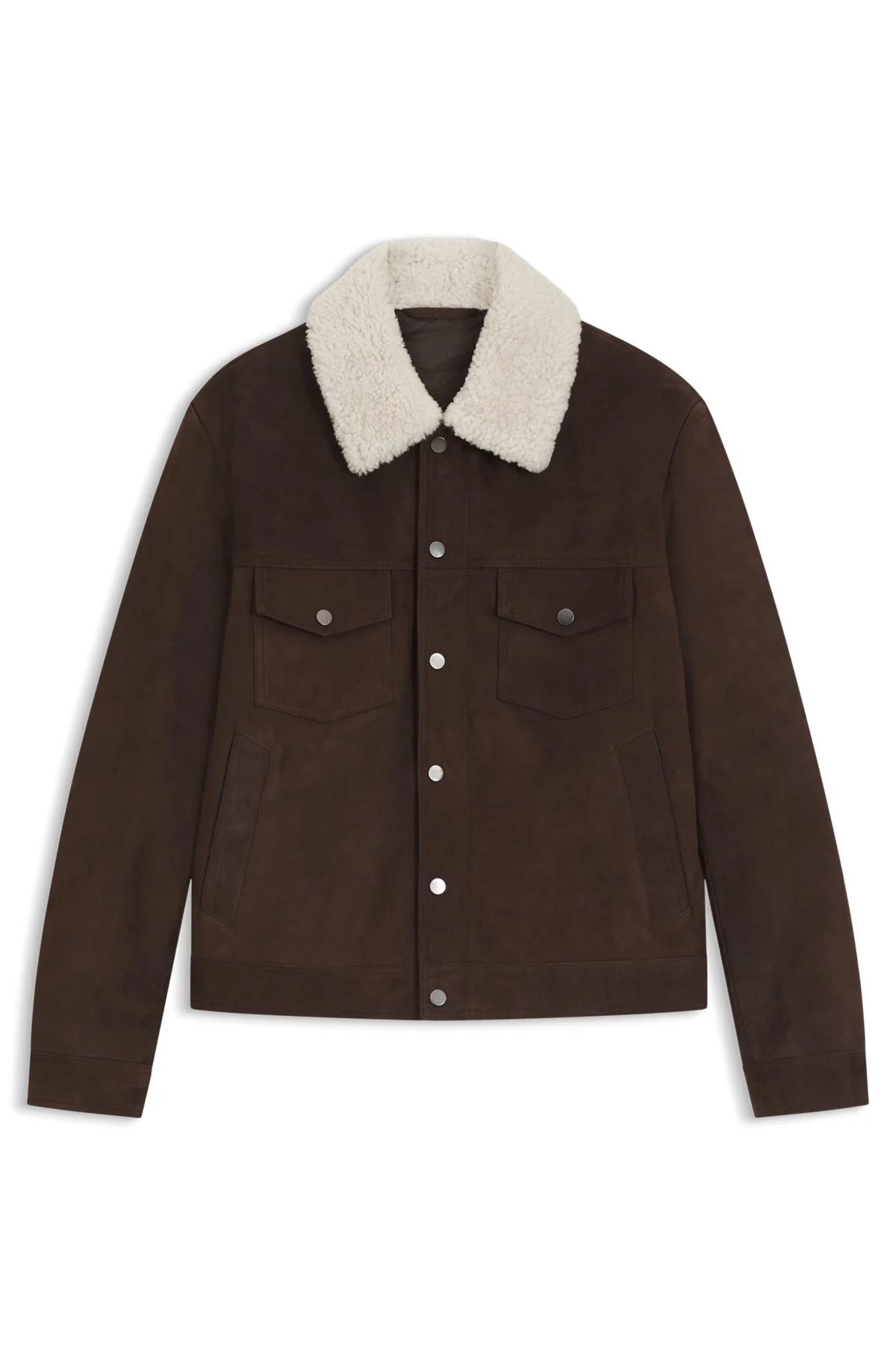 BECKHAM X BOSS LEATHER JACKET WITH FUR COLLAR - 1