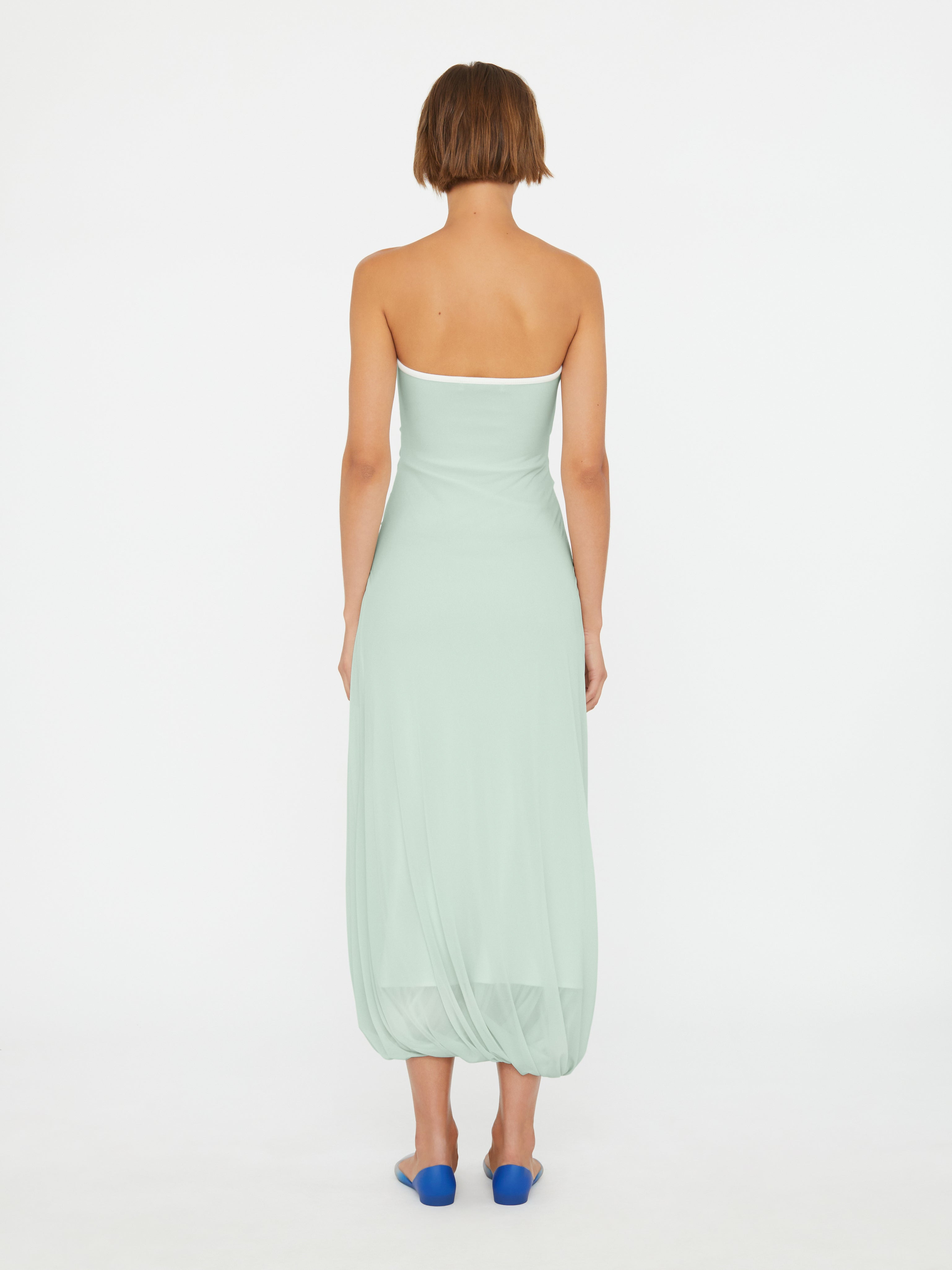 Paisley Overlay Encased Strapless Dress - 5
