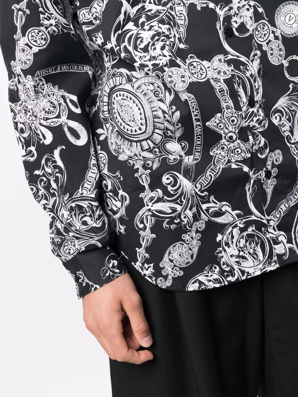 baroque-pattern long-sleeve shirt - 5