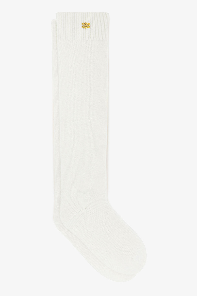 IVORY WOOL MIX SOCKS 1