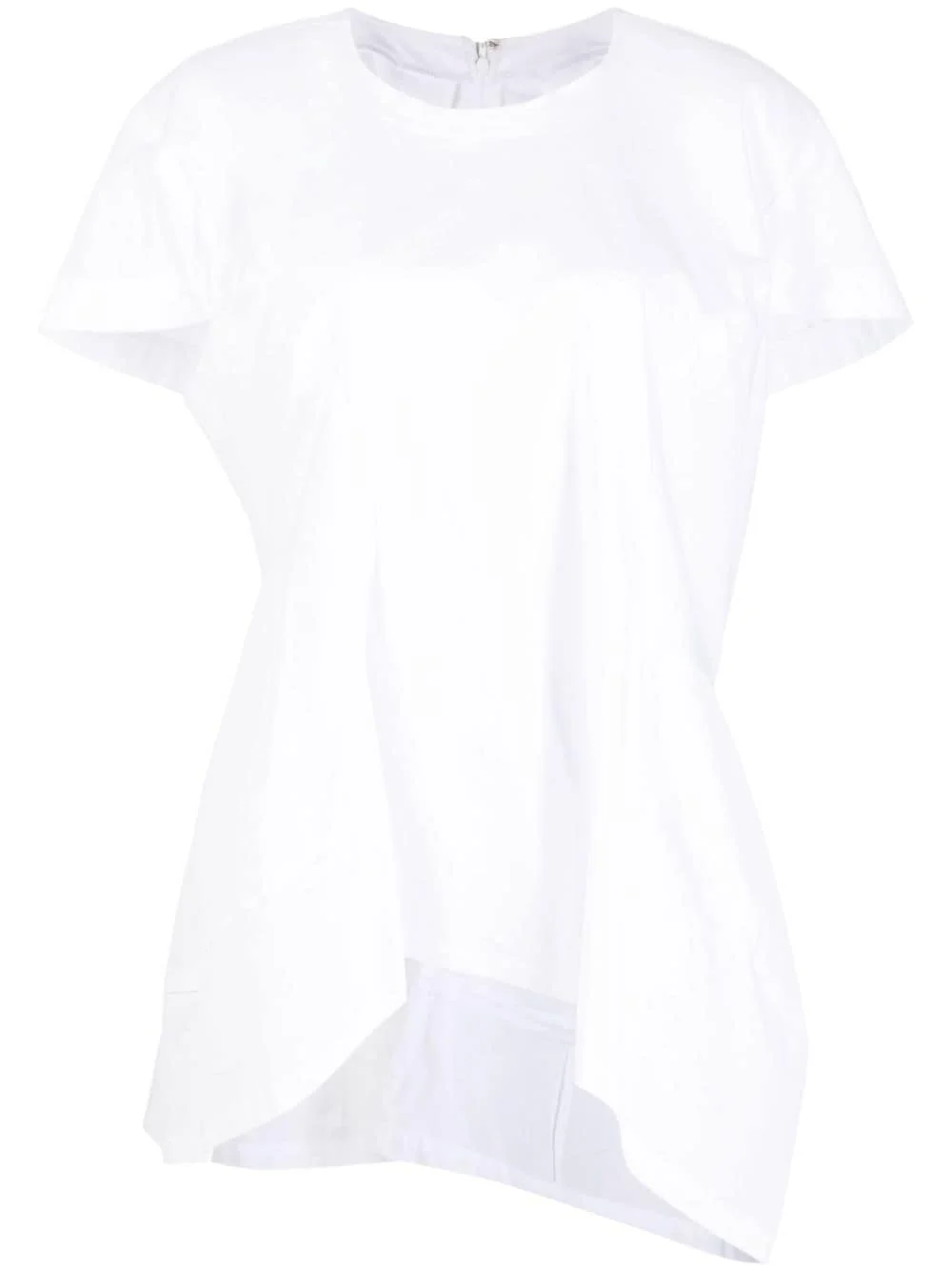 asymmetric-design panelled T-shirt - 1