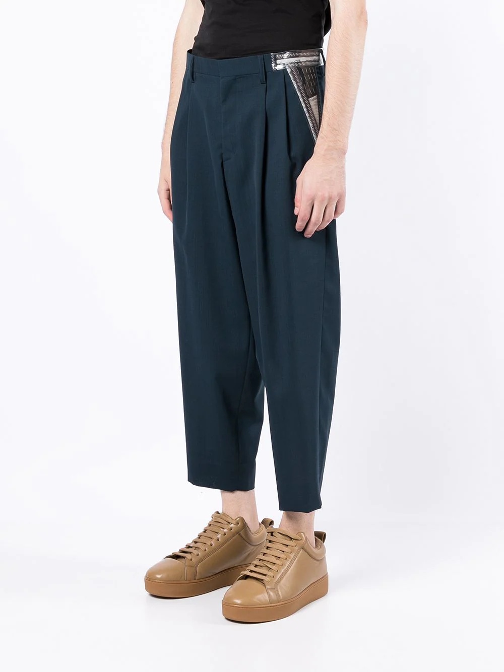 cropped pleated trousers - 3