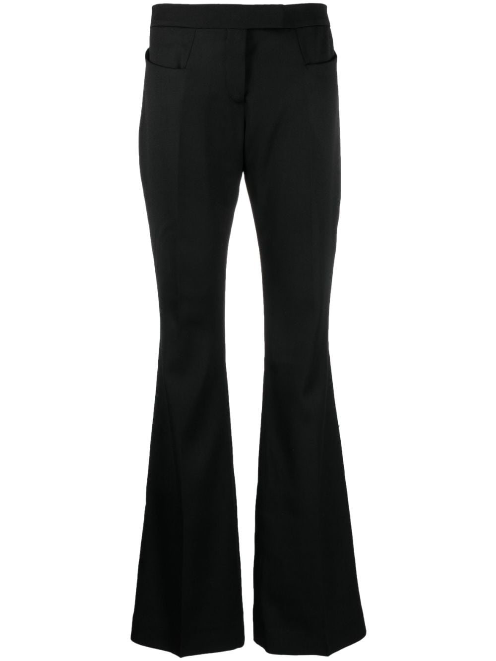 high-waist wool flared trousers - 1