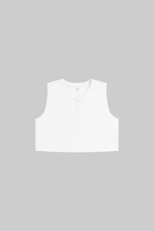 Margo Sleeveless Henley White - 4
