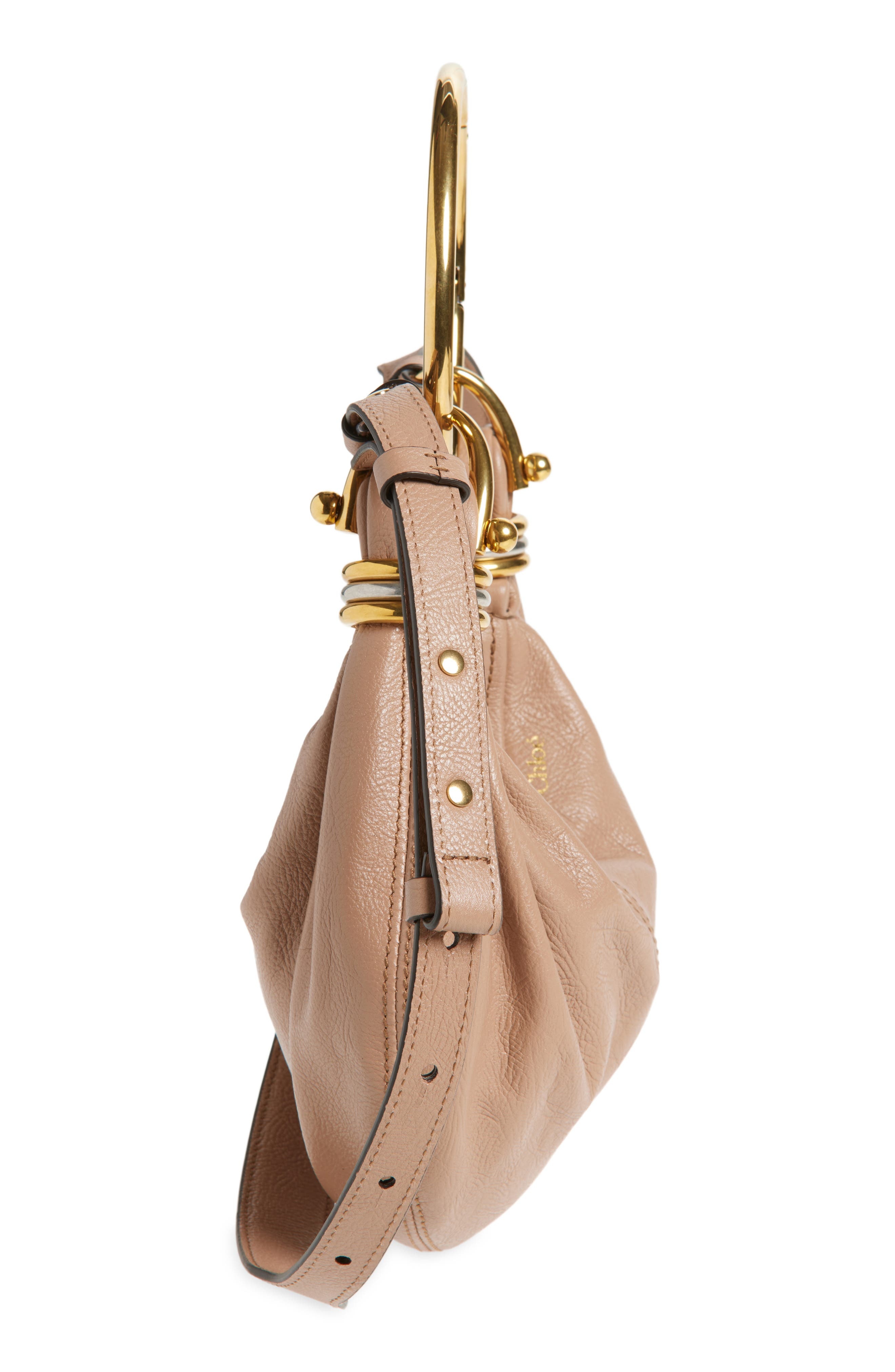 Chloé Mini Bracelet Leather Hobo Bag in Woodrose at Nordstrom - 7