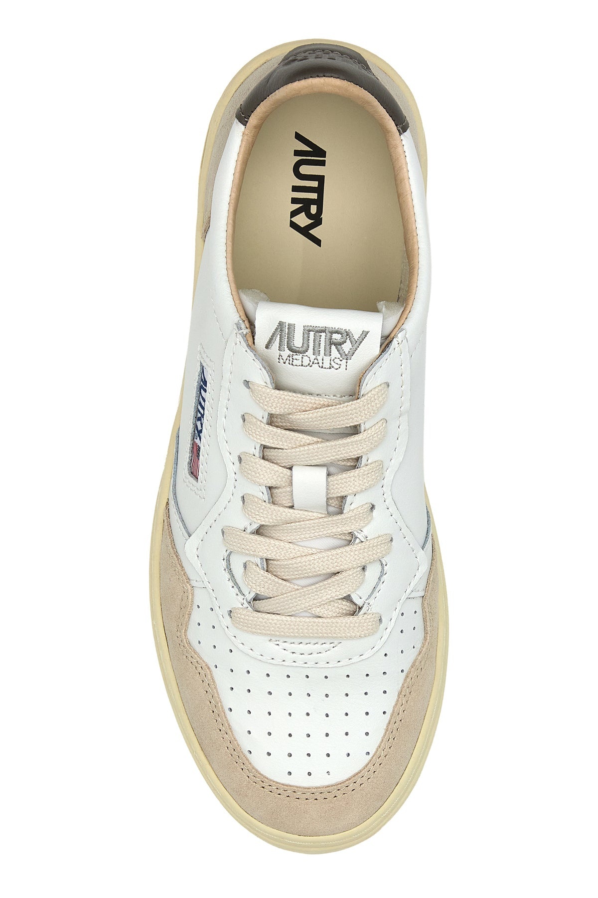 Two-tone leather and suede Medalist sneakers - 4