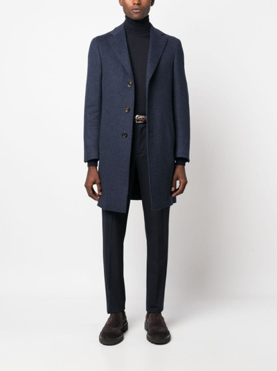 Canali single-breasted wool-blend peacoat outlook