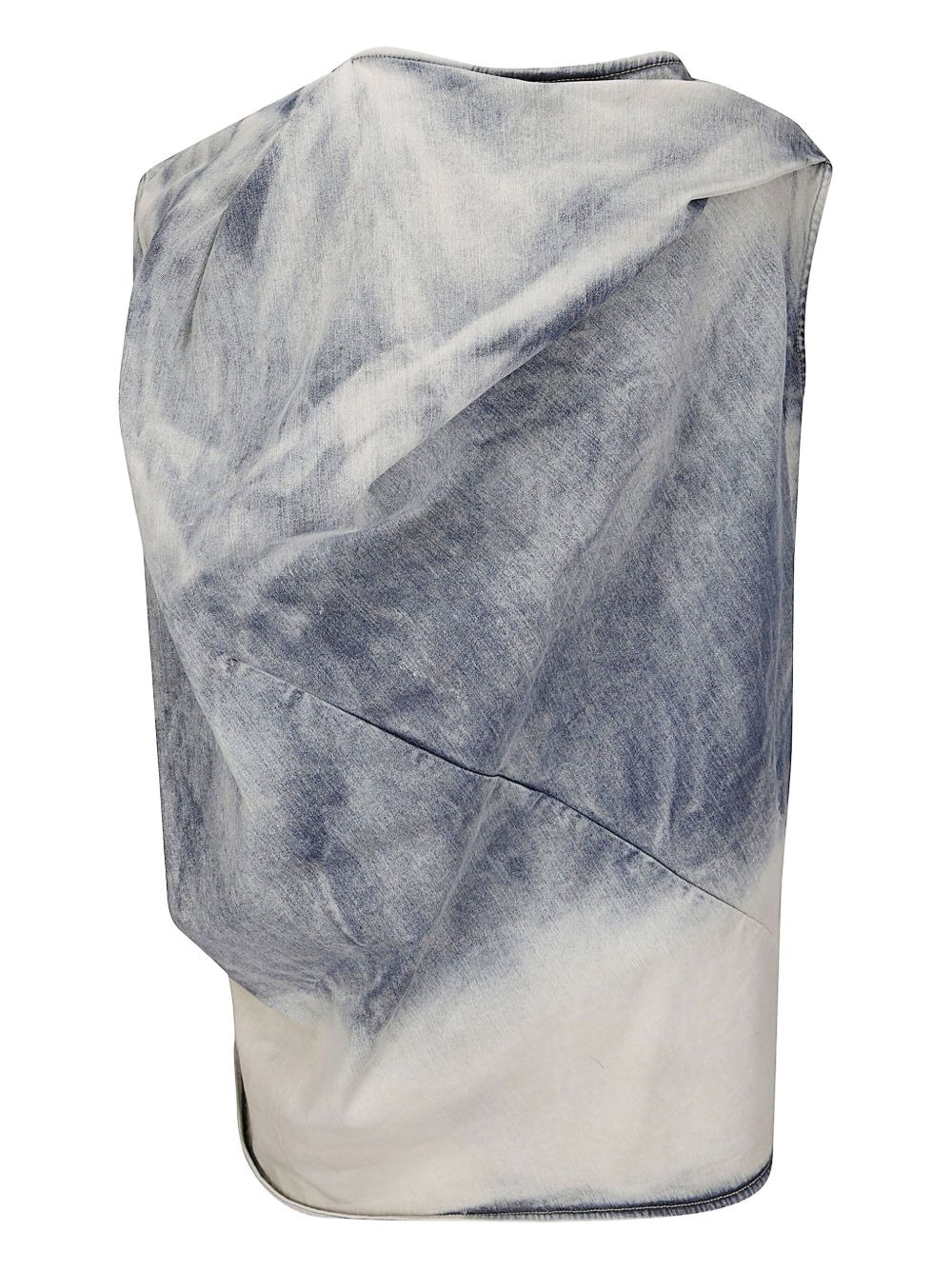 draped denim top - 2