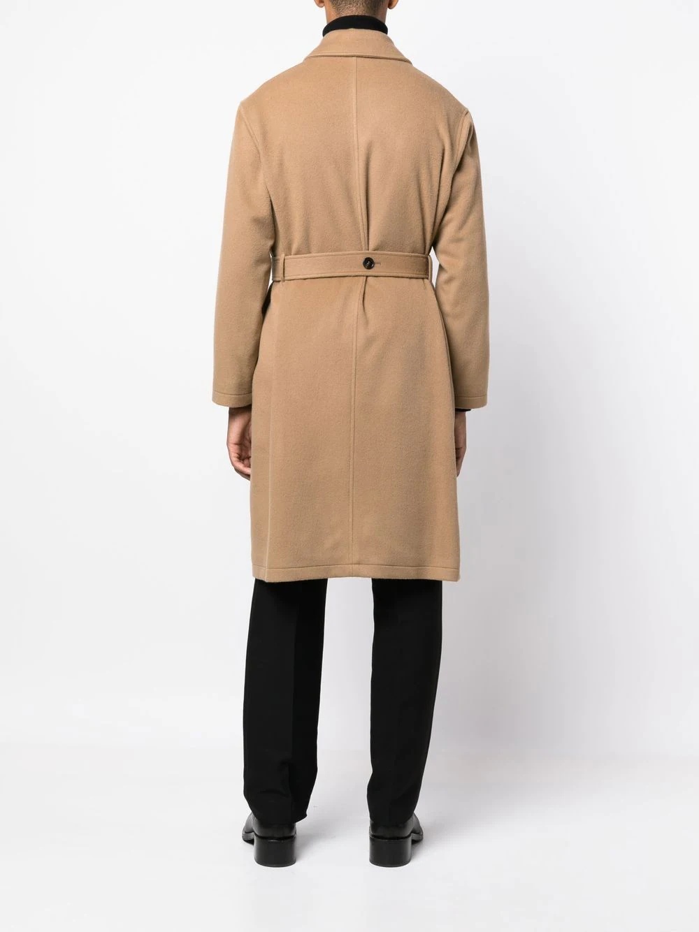 belted cashmere-wool blend trench coat - 4