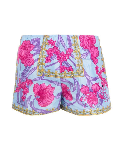 VERSACE floral-print drawstring-waist swim shorts outlook