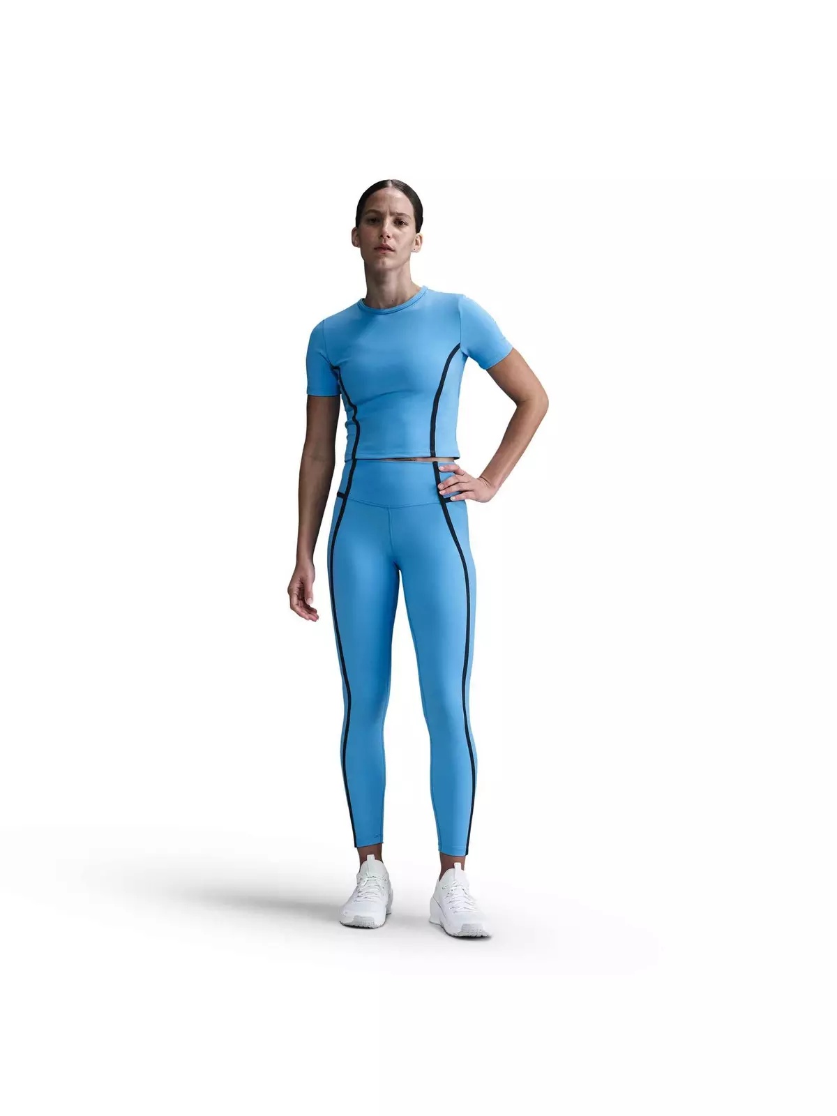 Women's One Fitted Dri-FIT Short-Sleeve Top-Blue - 4