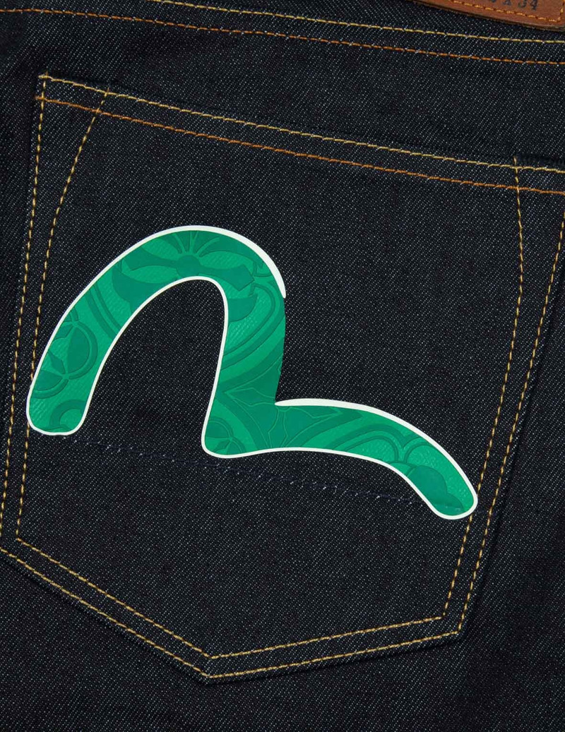 SEAGULL EMBOSSED PRINTED CARROT FIT DENIM JEANS #2017 11