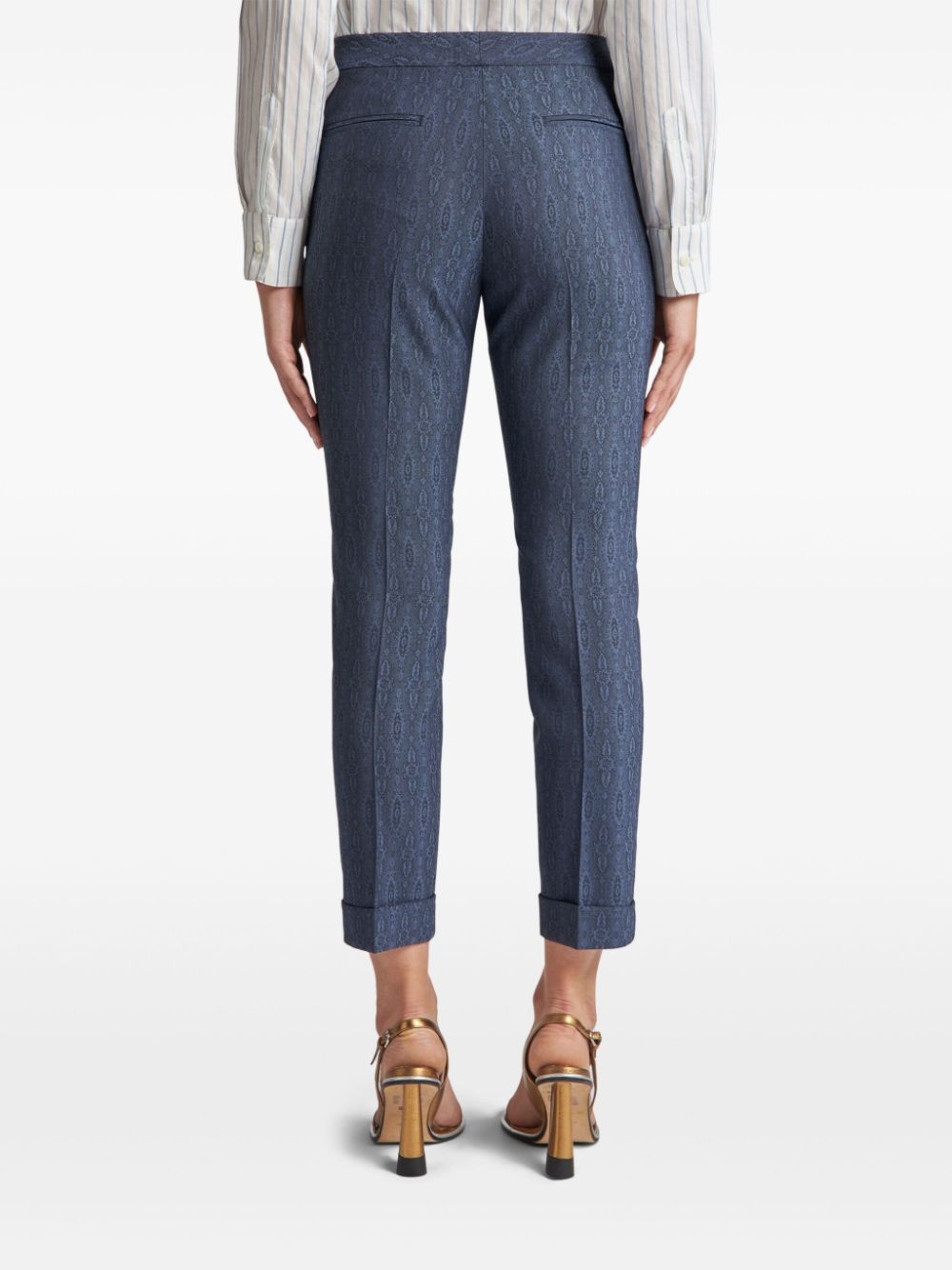 geometric-pattern tailored trousers - 4