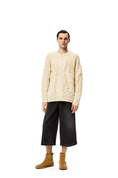 Loewe Patchwork cable sweater in wool outlook